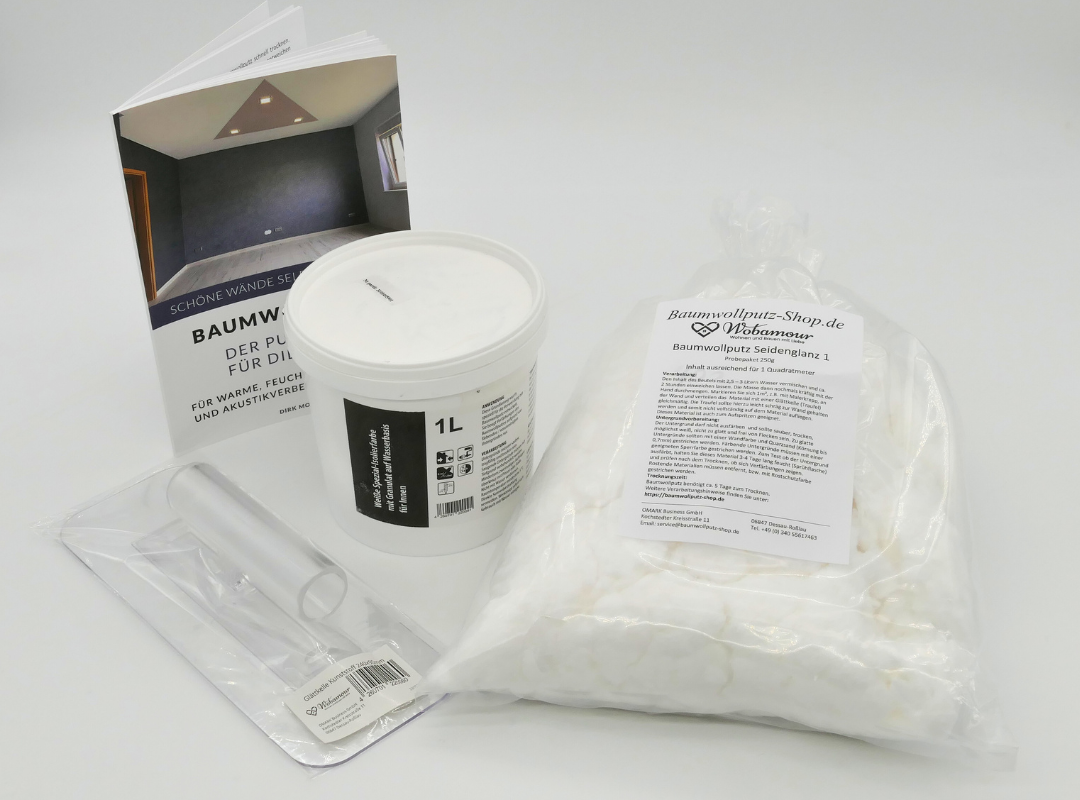Substrate test set: with 250 g cotton plaster + 1x trowel + 1 l insulating paint